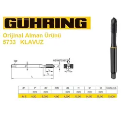 قلاویز ماشینی ساده متریک  GUHRING M5*0.8 HSSE