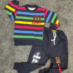 بلوز شلوار پسرانه طرح راه راه