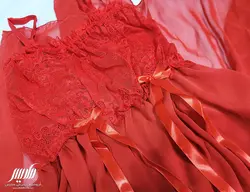 لباس خواب زنانه بلند دانتل و تور چاکدار