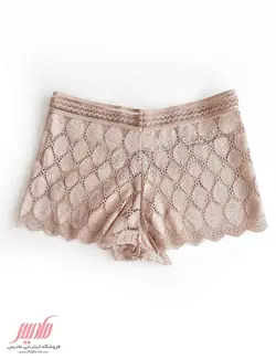 شورت زنانه گیپور نیم پا طرح برگ