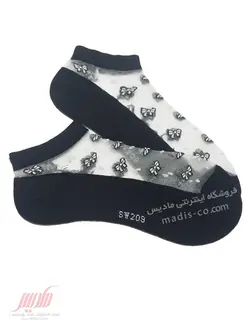جوراب زنانه مچی شیشه ای طرح پاپیون