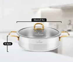 ماهیتابه 32 دودسته استیل P12 لایف اسمایل مدل LIFEP12SHR32 - خانگی لند