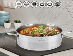 ماهیتابه 32 دودسته استیل P12 لایف اسمایل مدل LIFEP12SHR32 - خانگی لند