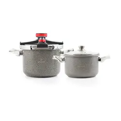 زودپز کلیپسی سه کاره روگازی دوقلو ٥ و ٧ لیتری لایف اسمایل مدل ZDS-5+7M