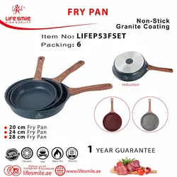 سرویس ماهیتابه بدون درب ٣ پارچه گرانیتی لایف اسمایل مدل Life P53Fset