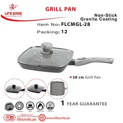 ماهیتابه گرانیتی سایز ٢٨ مربعی لایف اسمایل مدل FLCM GL-28