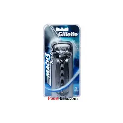 دسته تیغ ژیلت Gillette مچ تری توربو با قاب + 1 یدک