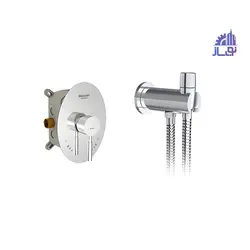 شیرالات توکار توالت شودر مدل روگن Brass