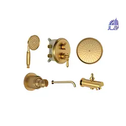شیرالات توکار حمام مدل شودر زیگموند Brass