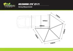 سایه بان خفاشی راست گرد بدون پایه (IAWN270R023)