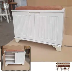 جاکفشی نیمکتی طوسی مدل کنسولی 2 درب ام دی اف