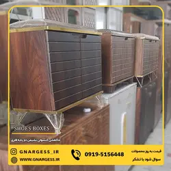 جاکفشی نیمکتی طوسی مدل کنسولی 2 درب ام دی اف