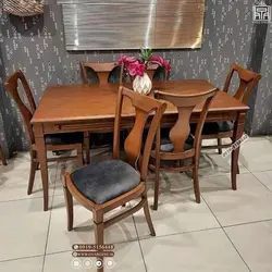 میز ناهارخوری 6 نفره چوبی کرواتی جدید