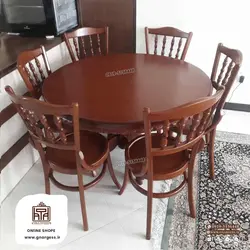 میز ناهارخوری چوب راش لهستانی خراطی 2 الی 6 نفره