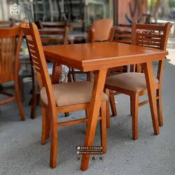 میز صبحانه خوری زاویه چوبی 2 نفره با صندلی آبشاری
