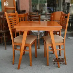 میز صبحانه خوری زاویه چوبی 2 نفره با صندلی آبشاری