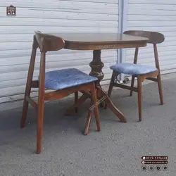 میز ناهارخوری 2 نفره گلرویا با صندلی چوب راش وان (ارسال رایگان)