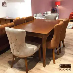 میز چوبی 6 نفره با صندلی ناهارخوری چستر مبلی