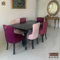 میز چوبی 6 نفره با صندلی ناهارخوری چستر مبلی