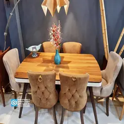 میز چوبی 6 نفره با صندلی ناهارخوری چستر مبلی