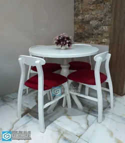 میز ناهارخوری پارامیس 4 نفره با میز مهرگان چوبی