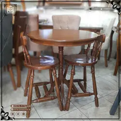 میز ناهارخوری خراطی چوبی 2 نفره با میز آرزو