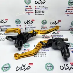 ست کامل پمپ ترمز و قلوه کلاچ رنتال cnc اسپرت انواع موتور سیکلت ( طلایی )