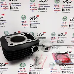 سیلندر با رینگ و پیستون ( پستان ) موتور پالس 200 (بدون هندل ، زین دو تکه ) مشکی شرکتی (کانال دار)