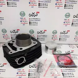 سیلندر با رینگ و پیستون ( پستان ) موتور پالس 200 (بدون هندل ، زین دو تکه ) مشکی شرکتی (کانال دار)