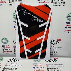 پد ( برچسب ) ارم روی باک انواع موتور سیکلت ( مدل 3 تیکه ریسینگ قرمز )