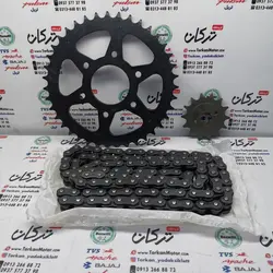 ست دنده ( طبق ) زنجیر جلو و چرخ عقب همراه با زنجیر موتور پالس NS 200 ان اس هندی