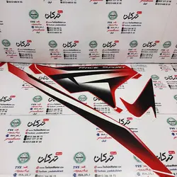 ارم ( برچسب ) روی قاب بغل ( بال باک ) سمت چپ موتور پالس RS ار اس قرمز اصلی