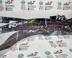 ارم ( برچسب ) کامل بدنه موتور TVS راکس قرمز جدید