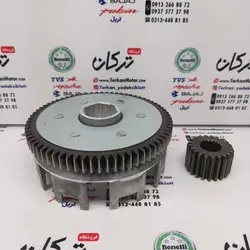 دیسک کلاچ همرا با دنده مقابل موتور تریل و هوندا 200 (70 دندانه)