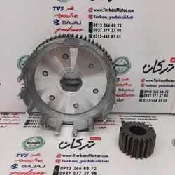 دیسک کلاچ همرا با دنده مقابل موتور تریل و هوندا 200 (70 دندانه)