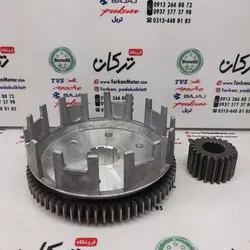 دیسک کلاچ همرا با دنده مقابل موتور تریل و هوندا 200 (70 دندانه)