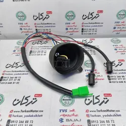 زغال چراغ جلو 3 خار ( H4 ) درب پوش دار موتور پالس ، اپاچی ، TVS و بنلی