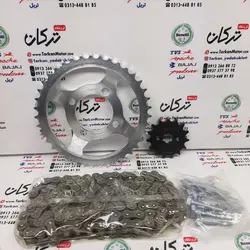 ست دنده ( طبق ) زنجیر جلو و چرخ عقب همراه با زنجیر موتور TVS راکس و نئو NEO