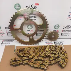 ست دنده ( طبق ) زنجیر جلو و چرخ عقب همراه با زنجیر موتور پالس 180 UG3 ( هندلی ، زین یک تکه )