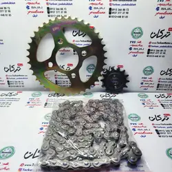 ست دنده ( طبق ) زنجیر جلو و چرخ عقب همراه با زنجیر موتور پالس 180 UG4 ( بدون هندل ، زین دو تکه ) و 220