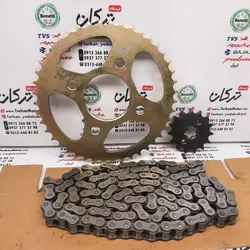 ست دنده ( طبق ) زنجیر جلو و چرخ عقب همراه با زنجیر موتور پالس NS 150 ان اس و AS 150 ای اس کیفیت درجه 1
