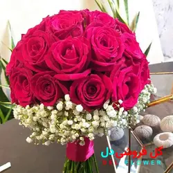 دسته گل عروس رز قرمز 646
