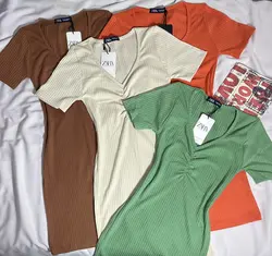 پیراهن طرح زارا آستین کوتاه(1835)