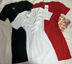 پیراهن طرح زارا آستین کوتاه(1835)