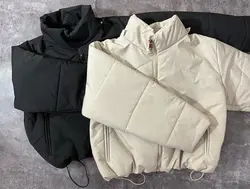 کاپشن کلاه دار اورسایز کوتاه (2139)