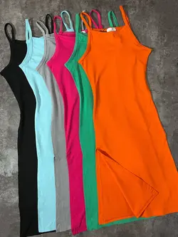 پیراهن بلند بندی چاکدار(2334)