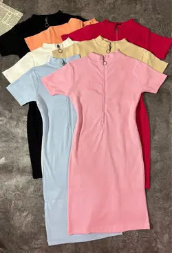 پیراهن کوتاه نیم زیپ(2374)