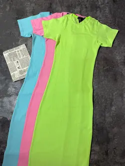 پیراهن ماکسی بلند تیشرتی(2479)