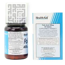 خرید قرص فولیک اسید ۴۰۰ میکروگرم هلث اید ۹۰ عددی
