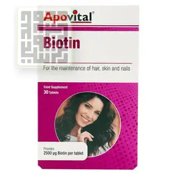 خرید قرص بیوتین 2500 میکروگرم آپوویتال 30 عددی